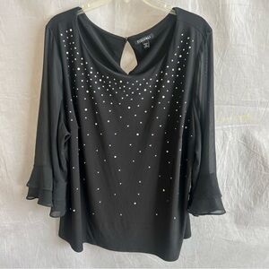 Chico's Elegant Black Top with Stud Accents